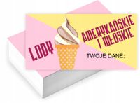 Wizytówki firmowe GOTOWY PROJEKT GRATIS 100 sztuk LODY AMERYKAŃSKIE WŁOSKIE