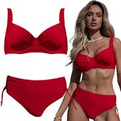 STRÓJ KĄPIELOWY DWUCZĘŚCIOWY KOSTIUM DAMSKI PLUS SIZE USZTYWNIANY SEXY 80H
