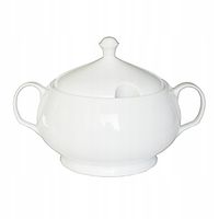 BIAŁA duża waza 3 l do zupy na zupę chłodnik gulasz z wycięciem na chochlę