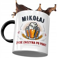 Kubek Czarny Dla Mikołaja Kolegi Na Prezent Z Nadrukiem Ze Zdjęciem