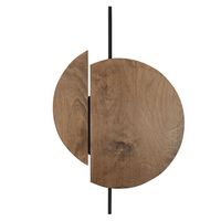 Nowoczesna lampa ścienna Sunset 7654 okrągły kinkiet czarny drewno