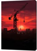 Obraz 70x100cm Zmierzch Nad Budową