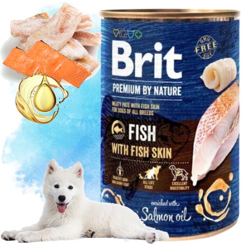 mokra karma dla psa z rybami brit premium by nature 400 g fish&fish skin na Arena.pl