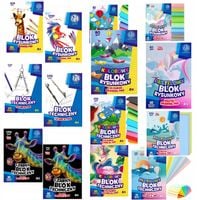 ASTRA ZESTAW BLOKÓW RYSUNKOWE, TECHNICZNE, BIAŁE KOLOROWE, BLOKI A4, A3