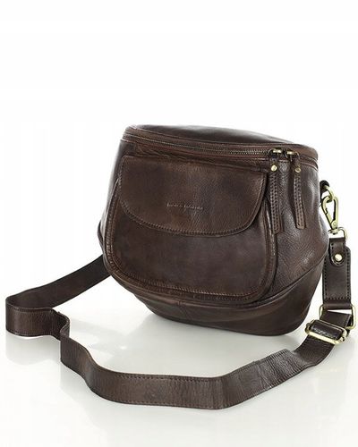 Torebka LISTONOSZKA damska SKÓRZANA szeroki pasek na Arena.pl