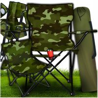 KRZESŁO WĘDKARSKIE RYBACKIE TURYSTYCZNE FOTEL SKŁADANY SZEROKI DUŻY 150 KG