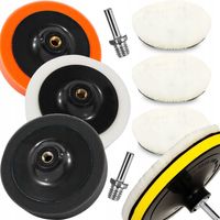 Zestaw Gąbek 3X Futro + 3X Gąbki Pady Polerskie 150mm Na Rzep Wiertarkę