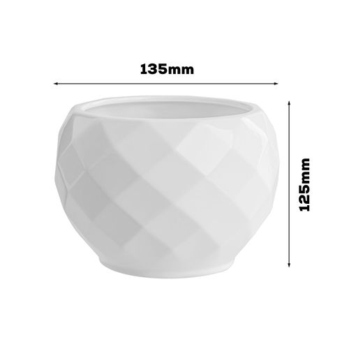 Doniczka osłonka ceramiczna kolor Biały 13,5 cm H12,5 cm połysk na Arena.pl