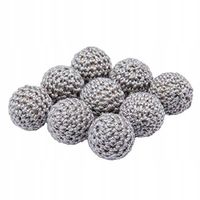 Koraliki Drewniane Szydełkowane Kulki Szare 20mm Zestaw DIY 10 Sztuk