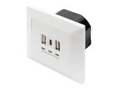 Gniazdo Digitus | z portami USB A i USB-C, montaż podtynkowy