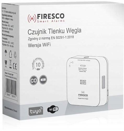 Czujnik czadu Firesco FCO-850 WF z WiFi aplikacja Tuya na Arena.pl