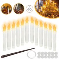 12 Pływających Swiec z Czarodziejską Różdżką, Wiszące, Swiecące Swiece LED