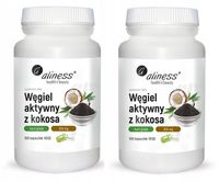 Zestaw Aliness Węgiel aktywny z kokosa Biegunki Komfort trawienny 200 kaps.