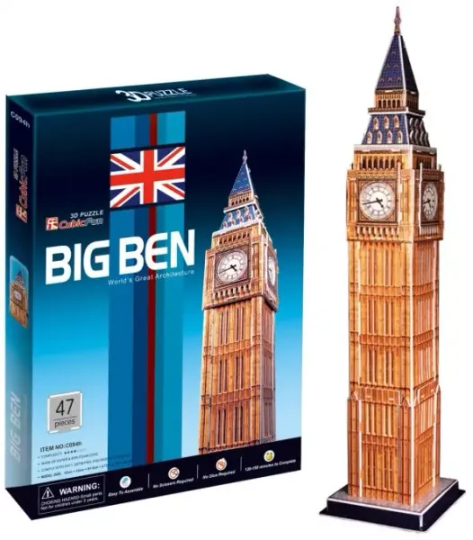 Puzzle 3D 47 elementów. Zegar Big Ben zdjęcie 1
