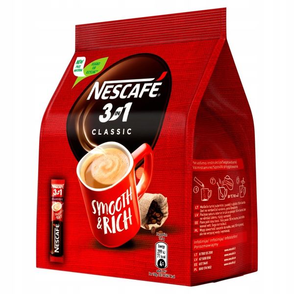Nescafé 3in1 Classic Rozpuszczalny napój kawowy 330 g (20 x 16,5 g) zdjęcie 6