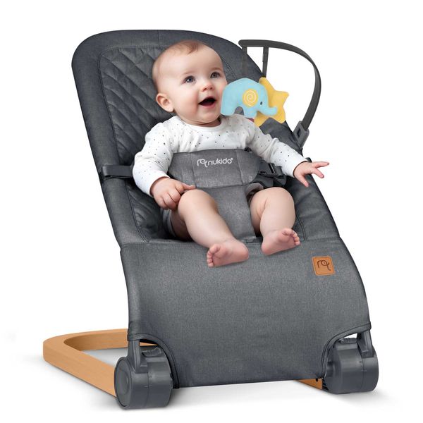 Leżaczek bujaczek z zabawkami NK-52 Nukido - antracyt zdjęcie 3