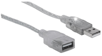 Kabel USB - USB Manhattan 340496 3 m srebrny