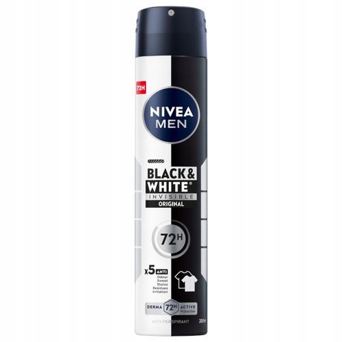 NIVEA MEN Black White Antyperspirant w sprayu męski pod pachy 72H na Arena.pl