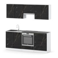 Zestaw Kuchenny Modułowy Z Blatem 2.0m Mały Nowoczesny Biała San Sebastian