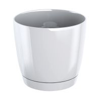 Doniczka COUBI DUOP180 z podstawką | Biały, Kształt Okrągły, Wymiary 18x16.5 cm, Kolor Biały, Prosperplast