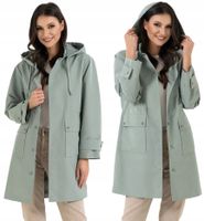 Kurtka Damska Parka Przeciwdeszczowa z Kapturem JASNY ZIELONY MORAJ XXL