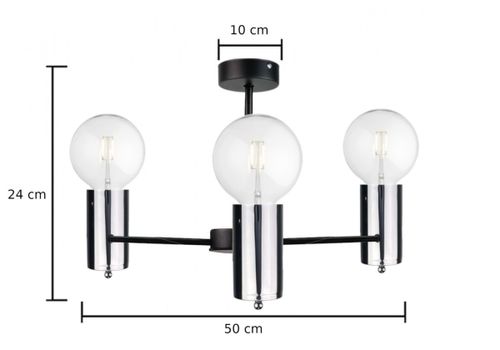 Lampa sufitowa 3xE27 ARDE BLACK/SILVER na Arena.pl