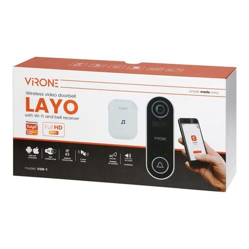 bezprzewodowy dzwonek z kamerą wi-fi: tuya virone vdb-1 - on-vdb-1 na Arena.pl
