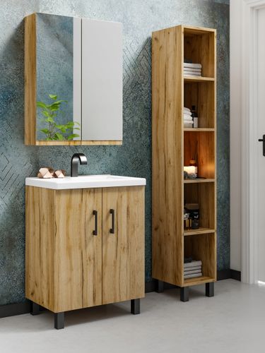 Szafka łazienkowa pod umywalkę Viki 50 dąb craft złoty (W1) na Arena.pl