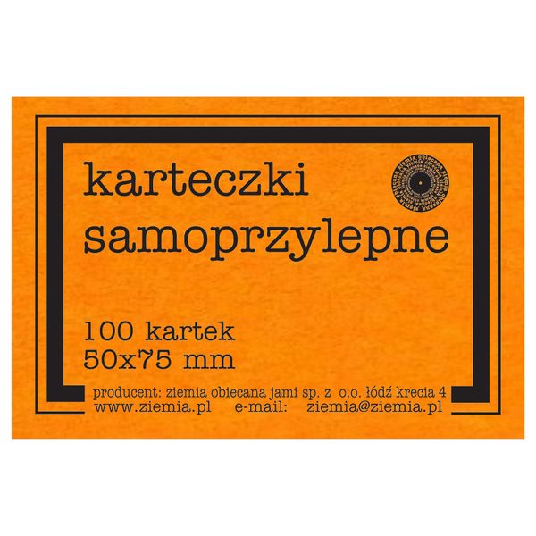 karteczki samoprzylepne orange FLUO 50x75 mm zdjęcie 1
