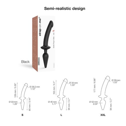 Strap-On-Me Switch Plug-In Semi-Realistic Dildo Black S na Arena.pl