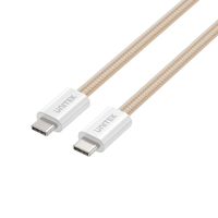 Unitek Kabel w oplocie zwijany magnetycznie USB C PD 100W beżowy 1m