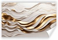 Fototapeta PREMIUM STRUKTURA ZMYWALANA Tapeta 3D z falami z białego złota