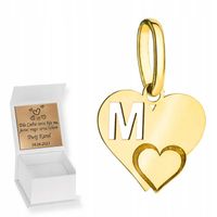 Zawieszka złota 585 SERCE LITERKA M GRAWER GRATIS NA PREZENT