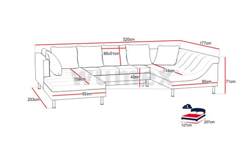 Narożnik Caro U łóżko ROGÓWKA sofa na Arena.pl