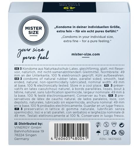 Mister.size 49 Mm Condoms 3 Pieces na Arena.pl