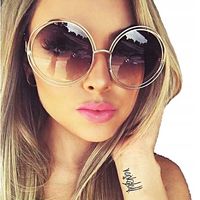 Okulary przeciwsłoneczne damskie brązowe muchy okrągłe duże XXL eleganckie