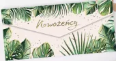 Karnet W Kształcie Koperty Ślubny, Monstera