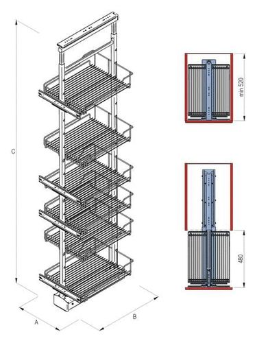 Kosz Cargo MAXI, 6 półek, 60cm, P22, H-1910-2100mm na Arena.pl