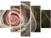 105CM 150CM OBRAZ 5 ELEM RÓŻA KTALNA JASNY RÓŻ DRUK