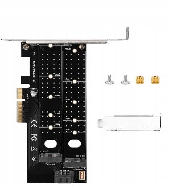 Adapter 2x dysk M.2: SATA + NVMe do PCI-E x4 Dual zdjęcie 4