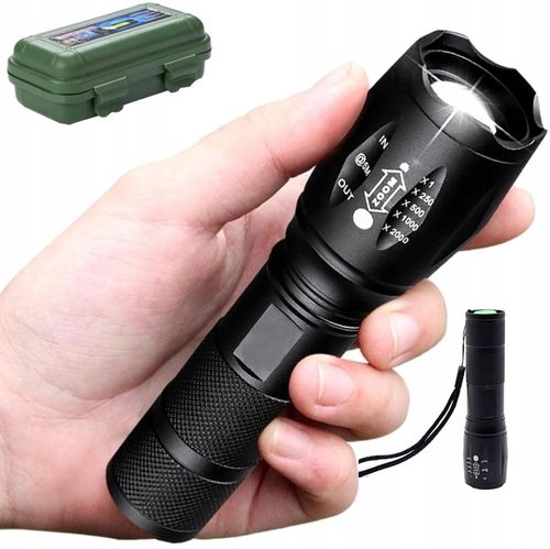 Mocna Latarka TAKTYCZNA LED Policyjna dioda ZOOM NA BIWAK SZPERACZ MEGA na Arena.pl