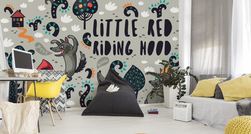 Fototapeta Ścienna Dla Dzieci Bajka Czerwony KAPTUREK Wilk 368cm x 254cm zdjęcie 6