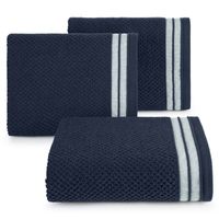 Ręcznik bawełniany frotte MADLEN z bordiurą 50X90 granatowy