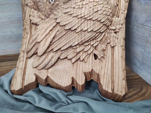 Zegar ścienny drewno z sową na tle księżyca motyw myśliwski 50cm na prezent na Arena.pl