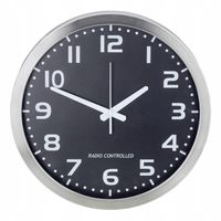 Zegar ścienny sterowany radiowo 40cm DCF77 aluminium