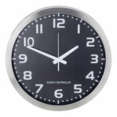 Zegar ścienny sterowany radiowo 40cm DCF77 aluminium