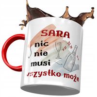 Kubek Czerwony Dla Sary Koleżanki Prezent Z Nadrukiem Ze Zdjęciem