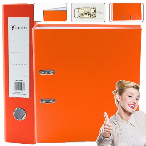 Segregator Na Dokumenty A4/75mm Mechanizm Dźwigniowy Pomarańczowy na Arena.pl