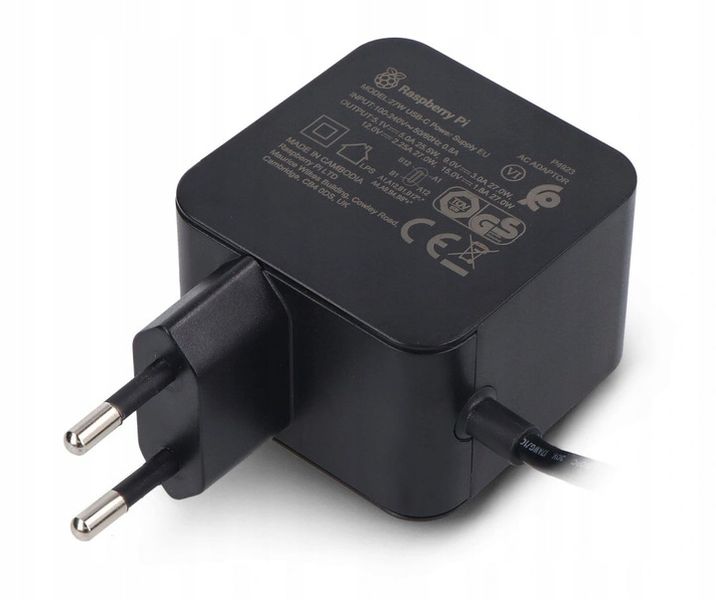 Raspberry Pi 27W USB-C Power Supply - oficjalny zasilacz USB C 5,1V / 5A zdjęcie 4