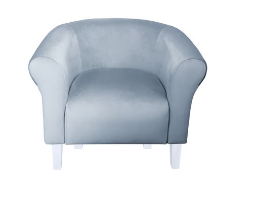 Fotel Milo nogi białe szary błękit BL06 na Arena.pl